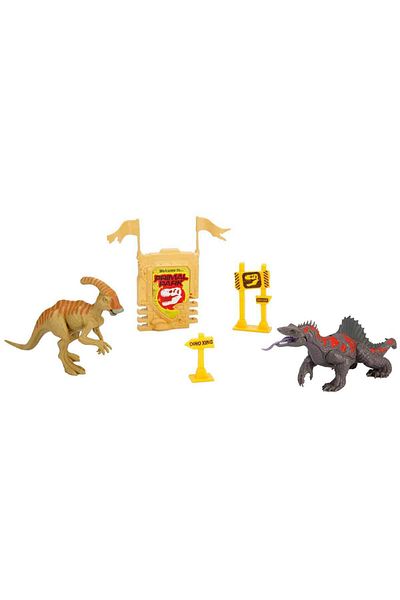 Sunman Primal Clash 2-Piece Dinosaur Battle Play Set - Trimetrodon Vs Parasaur