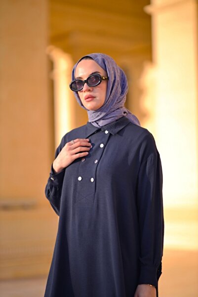 NS Moda Navy Blue Hijab Alya Set - Model 530