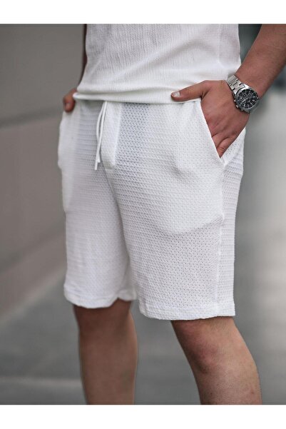Valiberta Wafer Pattern Shorts - White