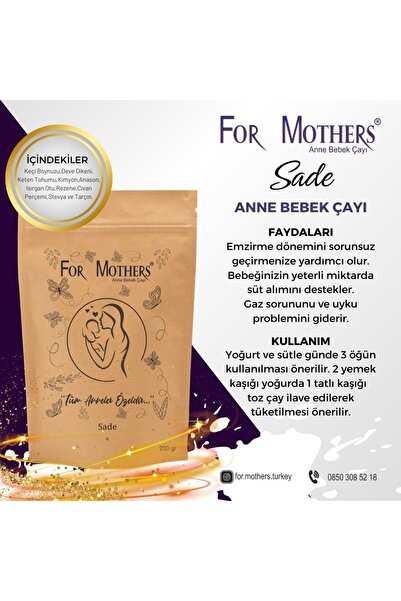 For Mothers Emziren Anneler Için Anne Ve Bebek Çayı - Sade - 200 gram -