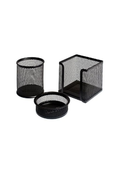 PASO 3-DELIČNI SET DRŽAČA ZA OLOVKE SA PLASTIČNOM MREŽOM