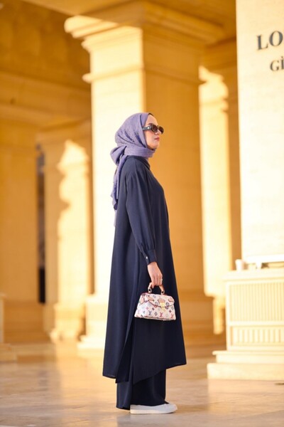 NS Moda Navy Blue Hijab Alya Set - Model 530