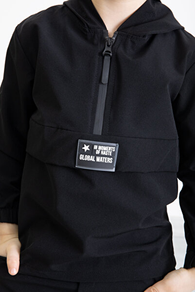 Cansın Mini Fekete kapucnis ejtőernyős szett fiúknak - 20154