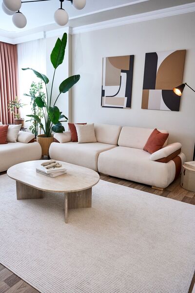 Apex Salon Halısı, Havana 8595 Ekru Modern Halı