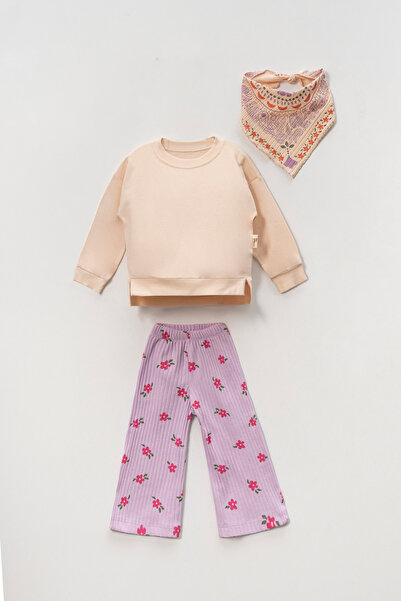 NORAMİNİMA Çiçek Desenli Kız Çocuk Takımı