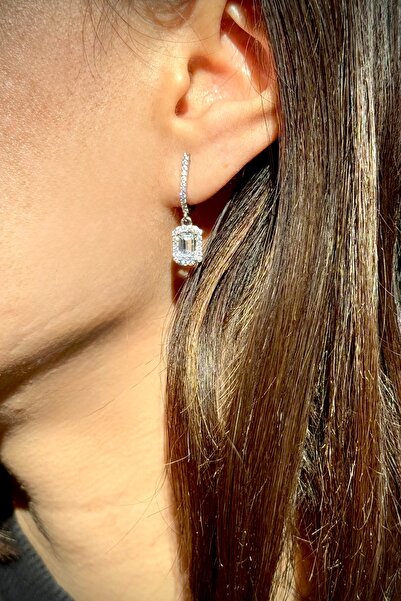 Safir Kuyumculuk Altın Zirkon Baget Küpe - 14 K Baget Küpe - Altın Baget Küpe