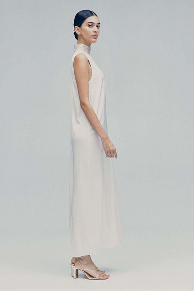 H&M Embellished-collar satin dress