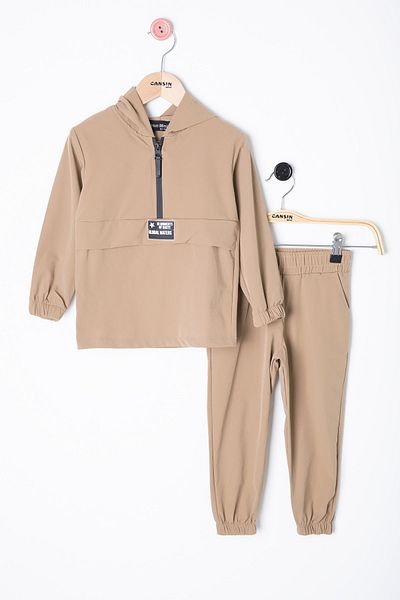 Cansın Mini Boy Hooded Brown Parachute Set - 20153