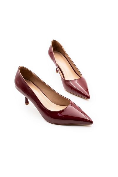 ANTEPSEPETİ Claret Red Patent Leather Heeled Shoes