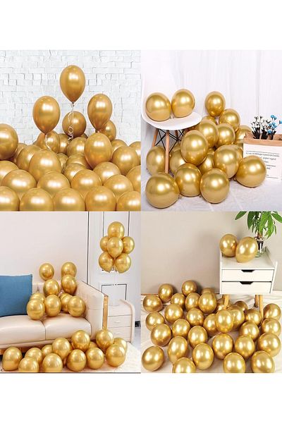 VIP Balon Set of 20 12 Inch Chrome Gold Balloons – Shiny, Stylish and Helium Compatible Party Balloons