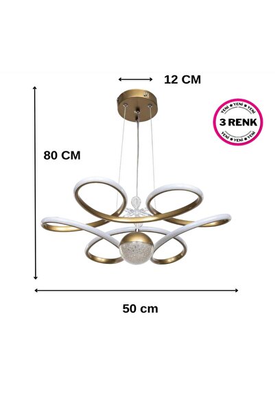 LUNOX Modern Tek Toplu Taşlı Led Avize | Salon ve Oturma Odası