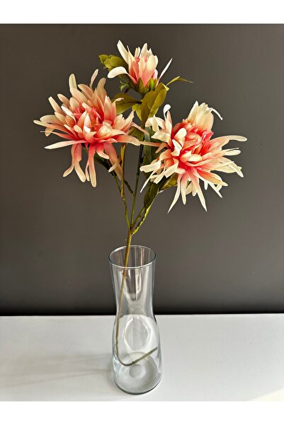 Luvienn Yapay Lüks 3 Kafalı İri Kasımpatı Çiçeği-Kaliteli Vazo Yapay Çiçeği
