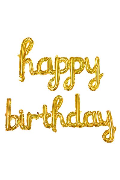 TREND EL YAZILI HAPPY BİRTHDAY GOLD SET BALON