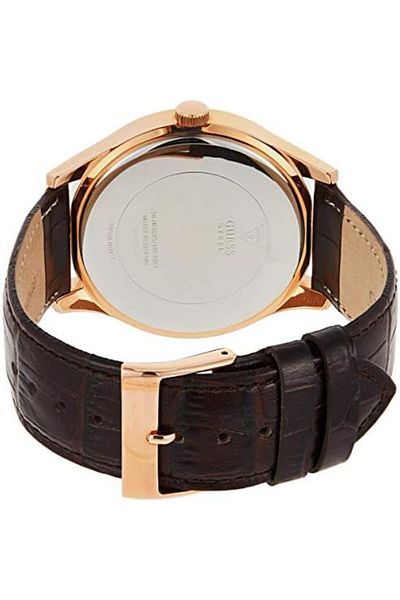 Guess Men's Brown Dial Leather Band Watch - W0792G3