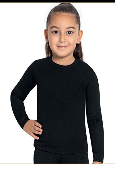 Hmd 804K Дівчачий велосипедний комір з довгими рукавами, термобілизна - чорний