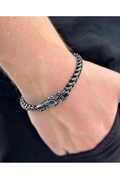 Focus Erkek Gümüş Tasarım Model Celik Bıleklik