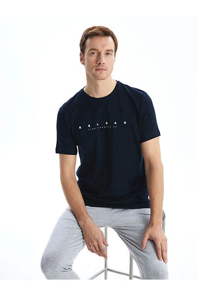 LC Waikiki Navy Blue Standard Fit Men's Pajama Set