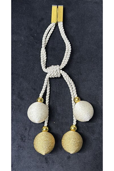 Doğukan perde aksesuarları 4 Ball Magnetic Bracol Yellow-Cream