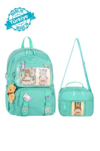 Niss Store Waddell Licensed Kawaii Korean Style Girls and Boys Primary School Bag and Thermos Lunchbox