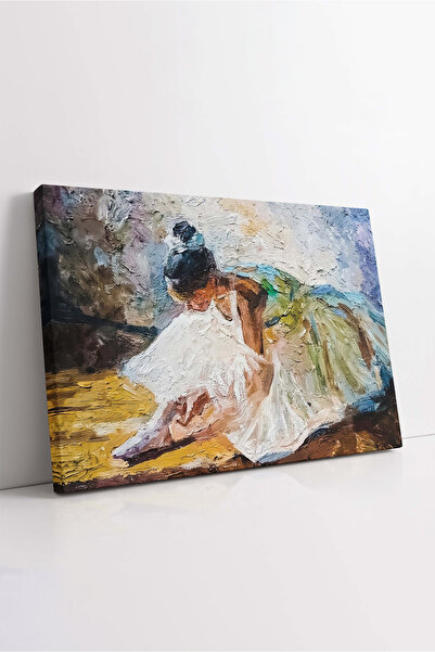 KOSS Dijital Fetă balerină în rochie albă, pictură în ulei, aspect decorativ, pictură pe pânză orizontală, imprimare premium HD