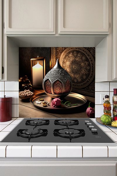 Tilki Dünyası Ramadan Themed Self Adhesive Kitchen Stove Back Foil - 10