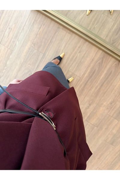 My Blog Vestă cu centură roșie Claret - 7449