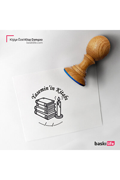 Baskı Life Mum Kitap Kişiye Özel Kitap Damgası Kitap Mührü Kaşe Kitap Mühür Ö...