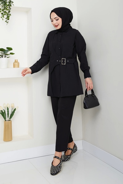 Nevayla Moda Πουκάμισο με μαύρη πόρπη - Ü0101