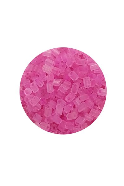 Mu Art Cut Glass Beads 2mm - 20 Grams - Transparent Matte Pink -Bnc329