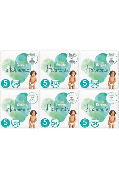 Prima Pampers Harmonie 5 Baby Diapers Size - 11-16kg Junior 144 Pieces Extra Ultra Opportunity Pk
