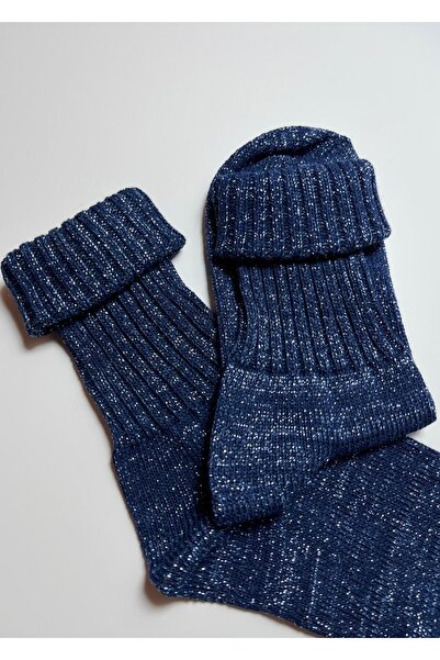 Rumon Pamuklu Fitilli Simli Kadın Çorabı