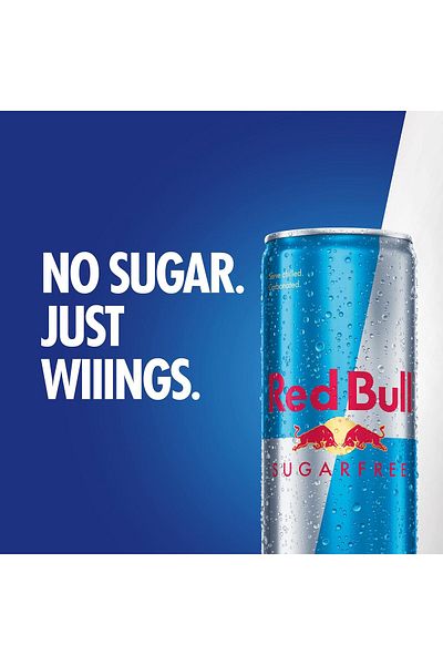 Red Bull Redbull Sugarfree Drink, 250 ML, Zero Sugar, Caffeine Content, Pack of 4 Pieces