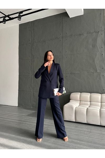 quadre Blazer Jacket- Palazzo Trousers