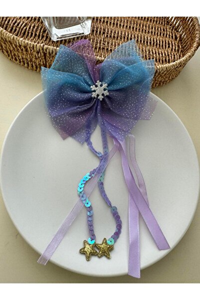 Pelin Aksesuar Mavi Mor Sallantılı Fiyonk Pens Toka