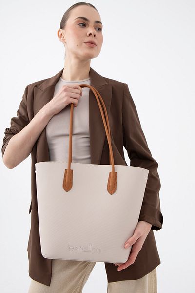 United Colors of Benetton Geantă de umăr Benetton pentru femei - Bej/Camel BNT1609