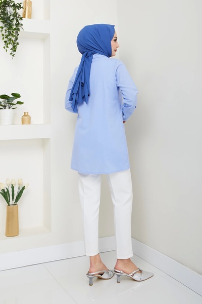 Nevayla Moda Πουκάμισο Baby Blue Buckle Design - Ü0101