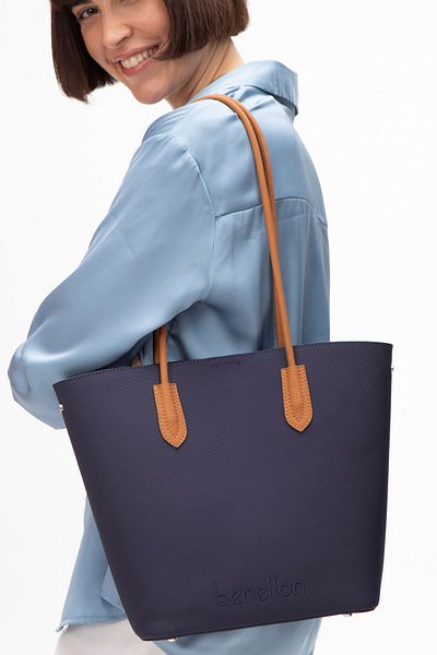 United Colors of Benetton Benetton Women's Shoulder Bag - Navy/Camel Bnt1609