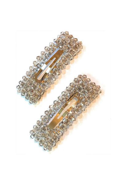 New Obsessions Lorenza Crystal Quadrilateral Collet Buckle Set 2 Pack