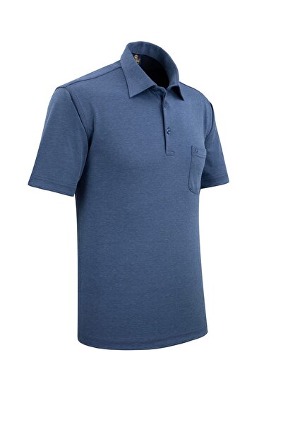 Çizgi Triko Ανδρικό πουκάμισο με γιακά μπλουζάκι Classic Fit - 4910BAT