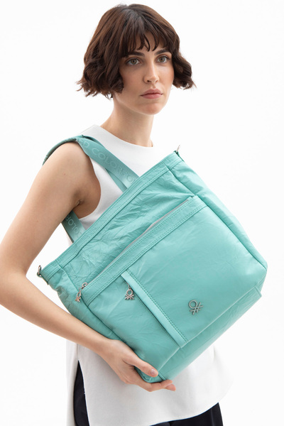 United Colors of Benetton Geantă de umăr Beneton verde pentru femei - BNT1473