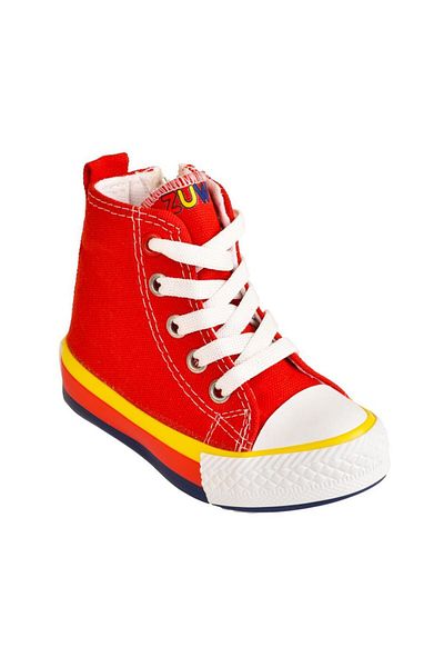 MARKABONİ Unisex Children's Linen High Top High Top Zippered Sports Shoes