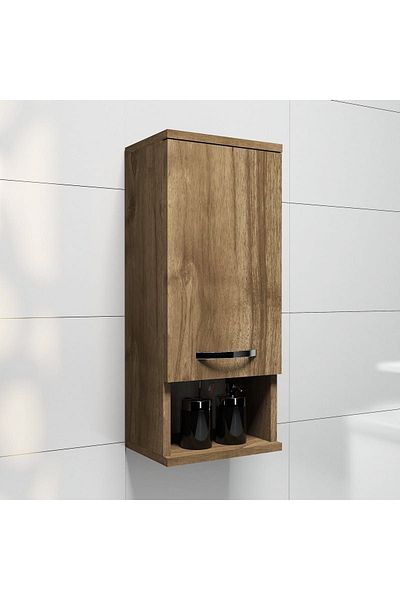 HOMS Bathroom cabinet, Mis Homs, walnut, 71 x 30 x 22 cm, 18 mm chipboard