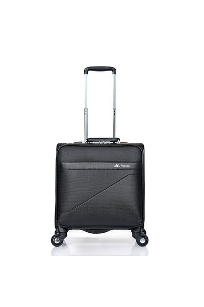 MORANO Morano Leather Cabin Luggage 16 Inch Lightweight Portable Wheeled Suitcase
