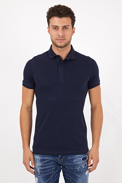 Erkek Çekmeyen kumaş Slim fit Dar Kesim Basic T-shirt Polo Yaka Tişört