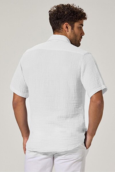 White By Nature Men's Double Face Short Sleeve Shirt
