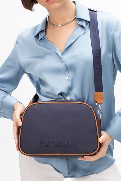 United Colors of Benetton Beneton Women's Shoulder Bag - Navy/Camel Bnt1590