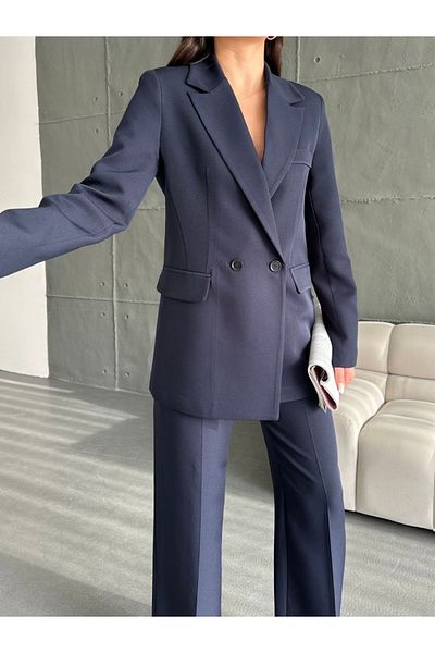 quadre Blazer Jacket- Palazzo Trousers