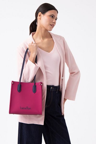 United Colors of Benetton Beneton Women's Shoulder Bag - Plum-Navy Bnt1610