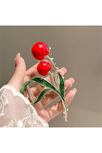 Pelin Aksesuar Kırmızı Kiraz Toka