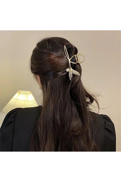 Pelin Aksesuar Πόρπη μάνταλο με χρυσό κρύσταλλο